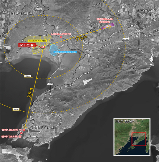 LH가 수행하는 연해주 한·러 경제협력 산업단지 사업 위치도. <LH 제공>